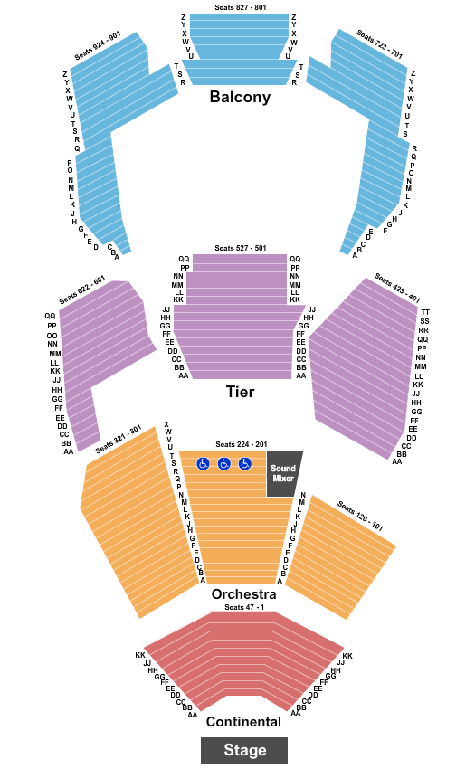 Concert Hall Nutcracker Seating Chart